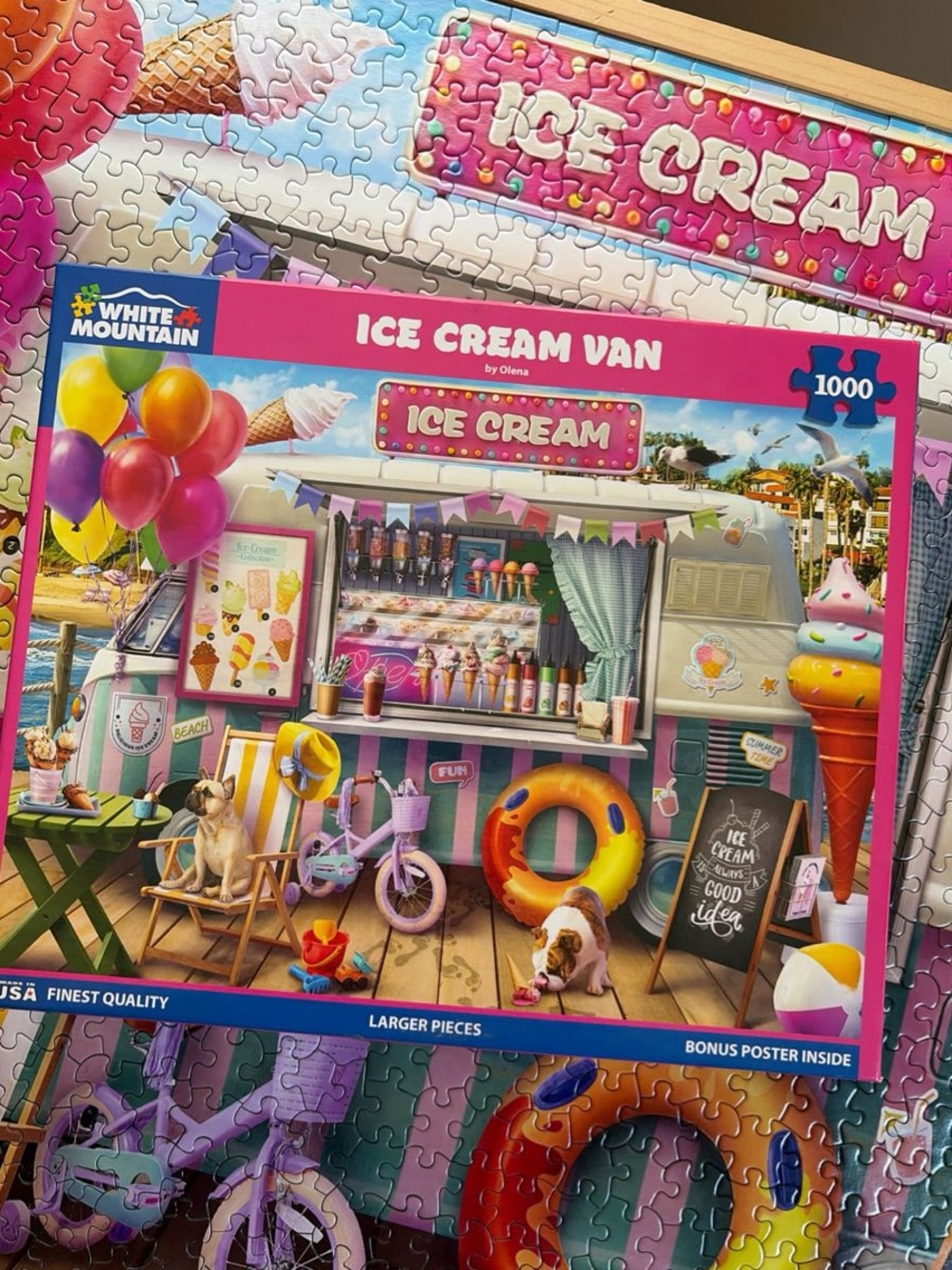 White Mountain Ice Cream Van 1000 Piece Puzzle (2025) 🎨 Olena 🍦